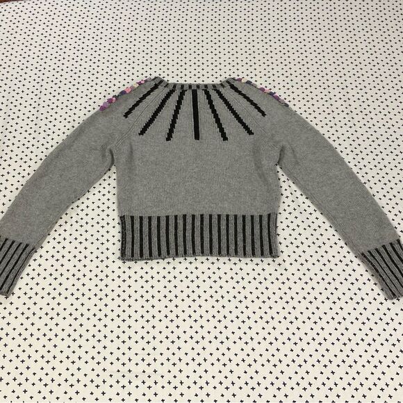 Olympia Le-Tan Cashmere Margot Embroidered Sweater in Grey Medium - Picture 13 of 15